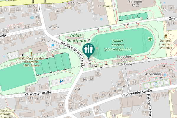 Map showing location of Adolf-Clarenbach-Straße 36 Toilet