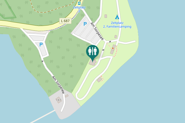 Map showing location of Am Sorpesee 181 Toilet