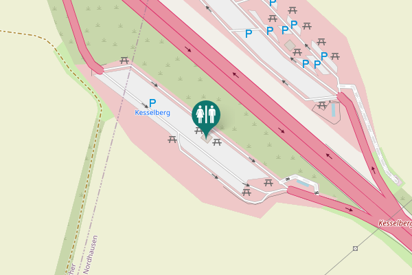 Map showing location of A 38 Toilet