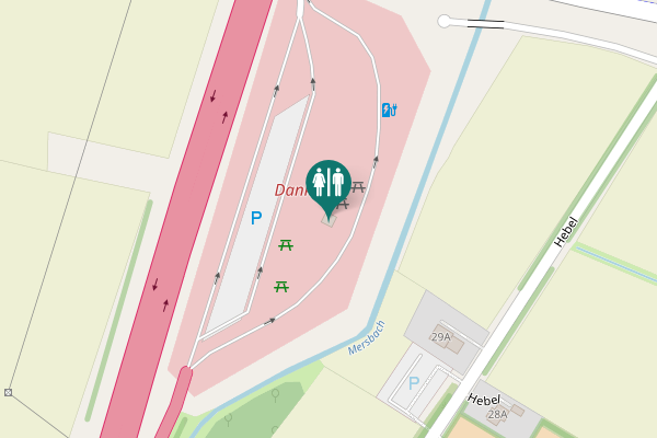 Map showing location of A 31 Toilet