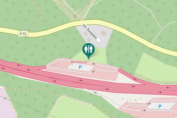 Map showing location of A 4 Toilet