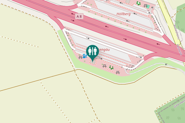 Map showing location of A 8 Toilet
