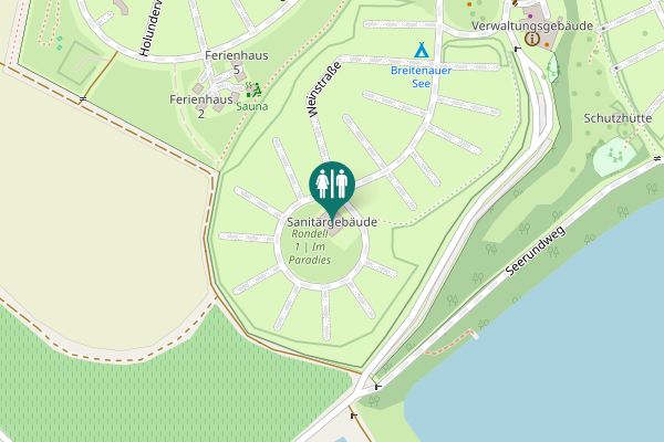 Map showing location of Sanitärgebäude