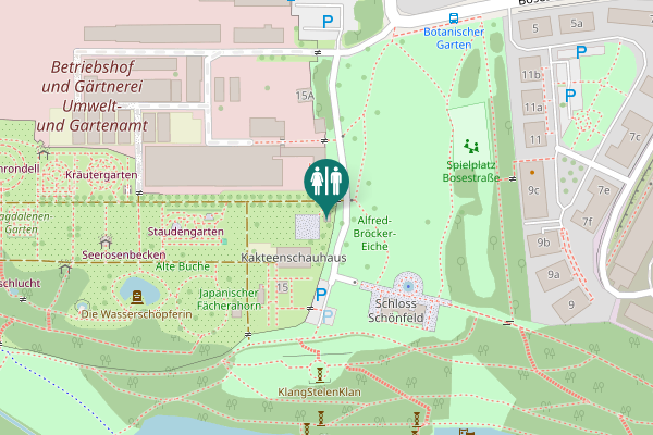 Map showing location of Bosestraße 15 Toilet