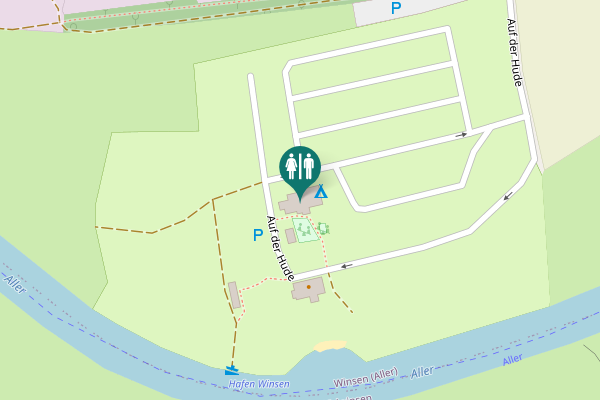 Map showing location of Auf der Hude Toilet