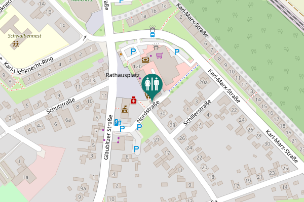 Map showing location of Nordstraße Toilet