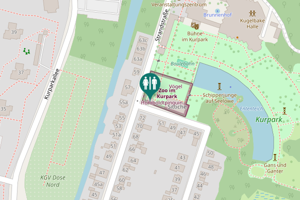 Map showing location of Kurpark Döse