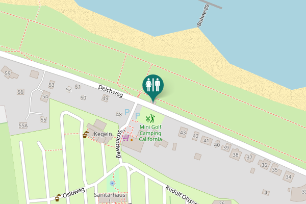 Map showing location of Deichweg 47 Toilet