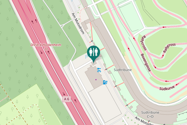 Map showing location of Am Motodrom 5 Toilet