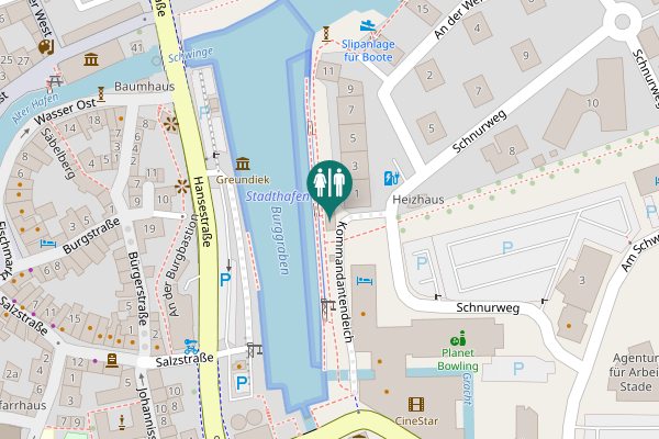Map showing location of Kommandantendeich 1-3 Toilet