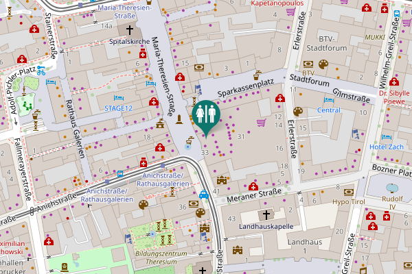 Map showing location of Maria-Theresien-Straße 31 Toilet