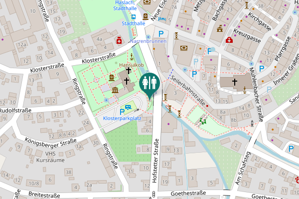 Map showing location of Hofstetter Straße Toilet