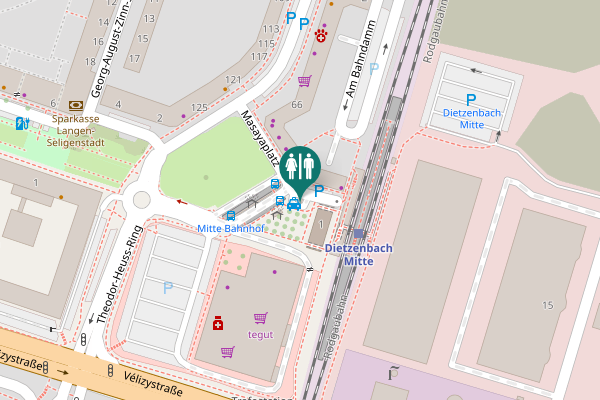 Map showing location of Masayaplatz 4 Toilet