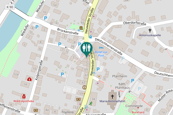 Map showing location of Neuwieder Straße 75 Toilet