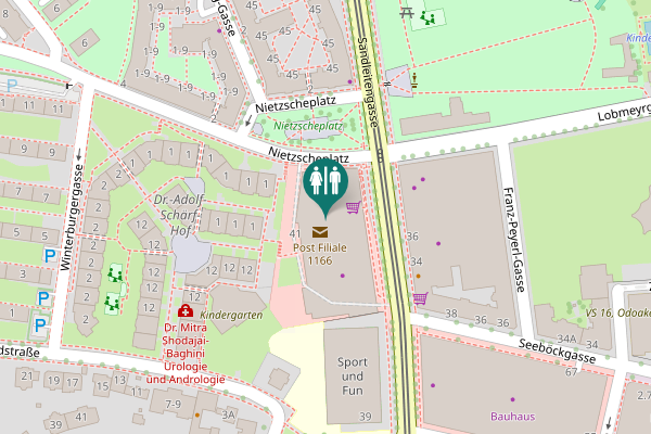 Map showing location of Sandleitengasse 41/Top 15 Toilet