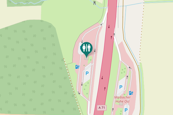 Map showing location of A 71 Toilet