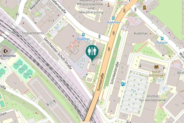 Map showing location of Turmstraße 46 Toilet