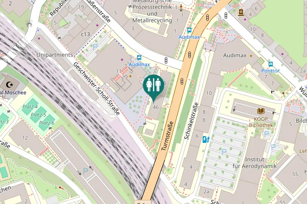 Map showing location of Turmstraße 46 Toilet