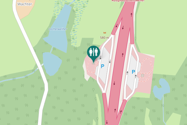 Map showing location of A 96 Toilet