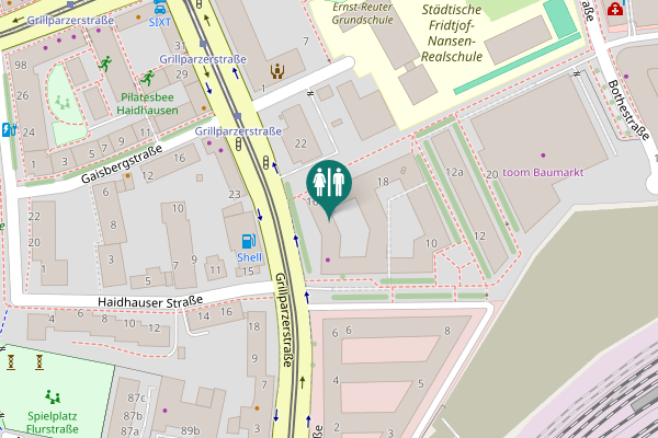 Map showing location of Grillparzerstraße 16 Toilet