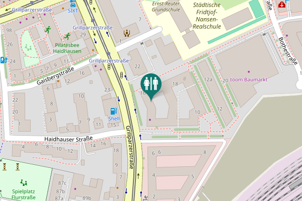 Map showing location of Grillparzerstraße 16 Toilet