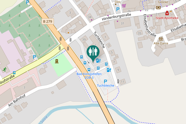 Map showing location of Tuchbleiche Toilet