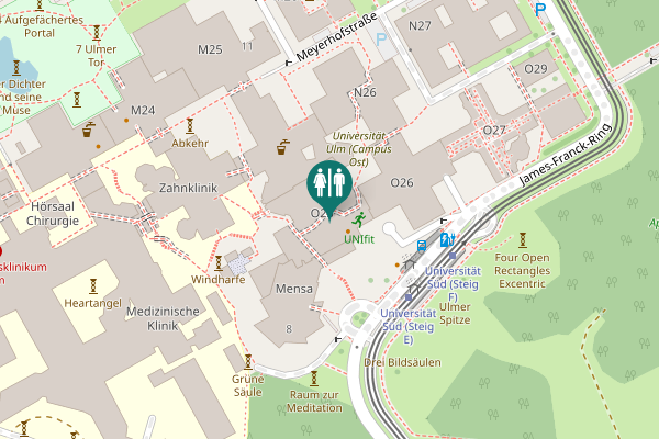Map showing location of James-Franck-Ring 8 Toilet