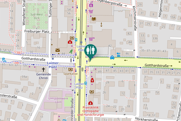 Map showing location of Gotthardstraße 42 Toilet