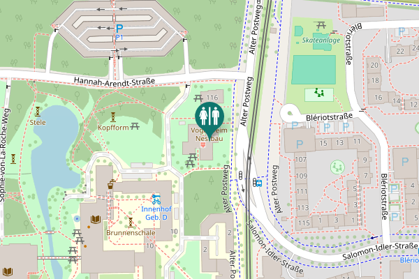 Map showing location of Alter Postweg 118 Toilet