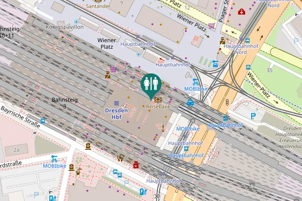 Map showing location of Wiener Platz 4 Toilet