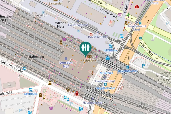Map showing location of Wiener Platz 4 Toilet