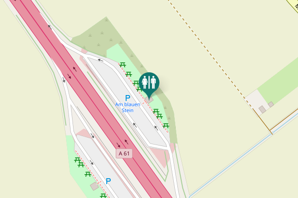 Map showing location of A 61 Toilet