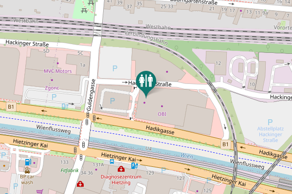 Map showing location of Hadikgasse 184 Toilet
