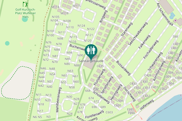 Map showing location of Sanitärgebäude