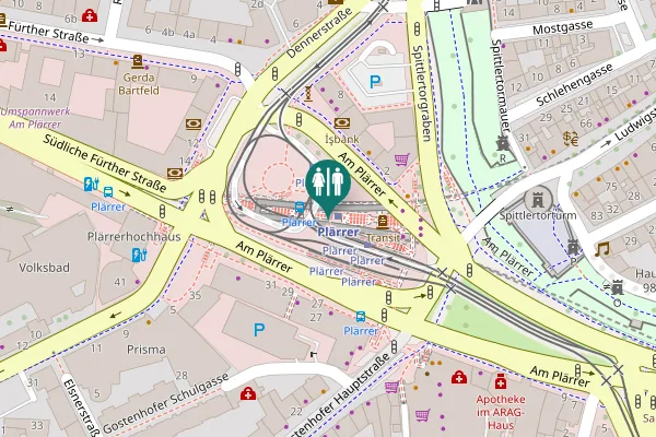 Map showing location of Am Plärrer 27 Toilet