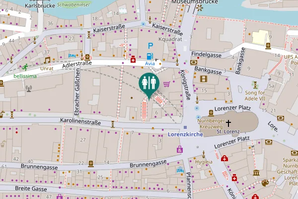 Map showing location of Karolinenstraße 6 Toilet