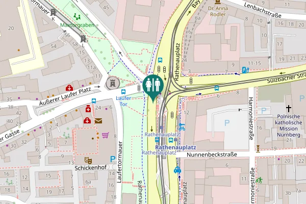 Map showing location of Rathenauplatz Toilet