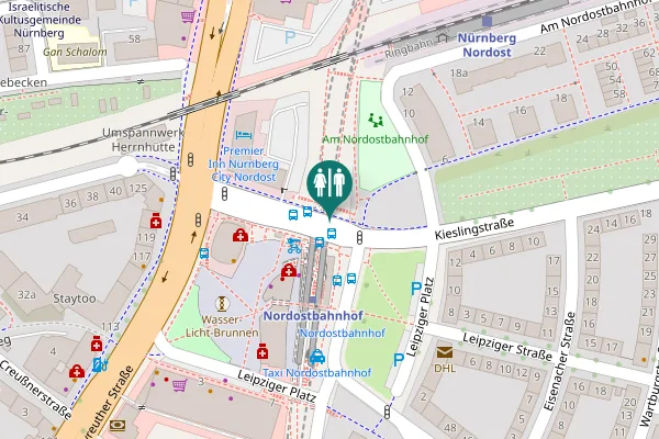 Map showing location of Leipziger Platz Toilet