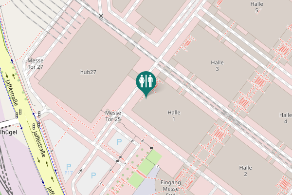 Map showing location of Jafféstraße 2 Toilet