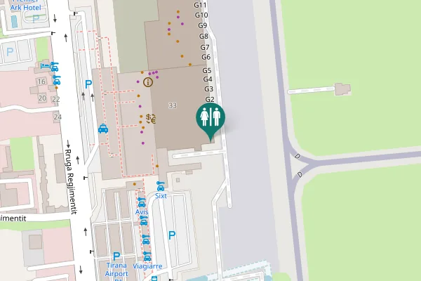 Map showing location of Rruga Regjimentit 33 Toilet