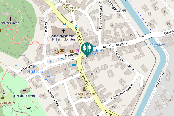 Map showing location of Hauptplatz 2 Toilet