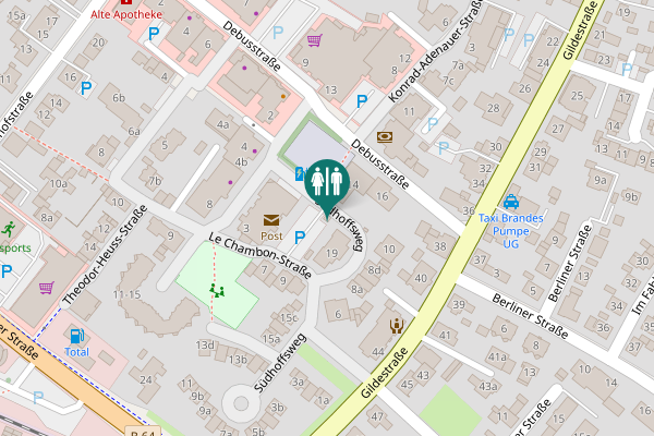 Map showing location of Öffentliche Toilette