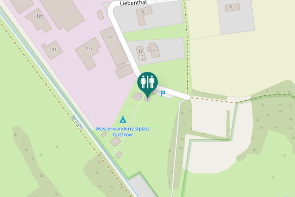 Map showing location of Liebenthal Toilet