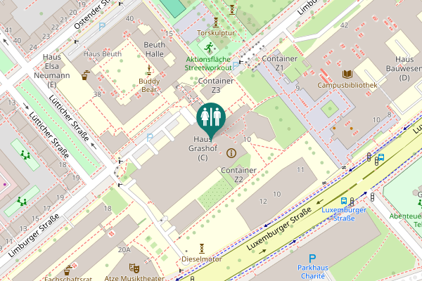 Map showing location of Luxemburger Straße 10 Toilet