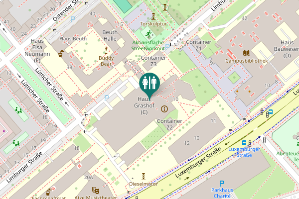 Map showing location of Luxemburger Straße 10 Toilet