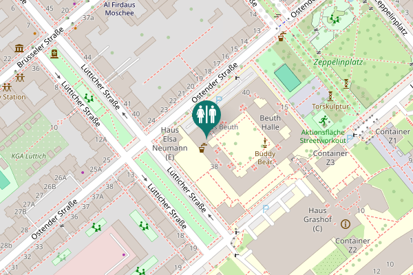 Map showing location of Ostender Straße 39 Toilet