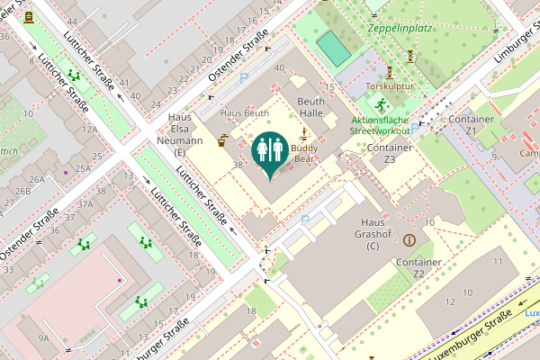 Map showing location of Lütticher Straße 38 Toilet