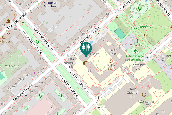 Map showing location of Ostender Straße 39 Toilet