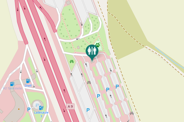 Map showing location of A 9 Toilet