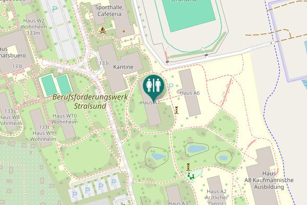 Map showing location of Große Parower Straße 133g Toilet